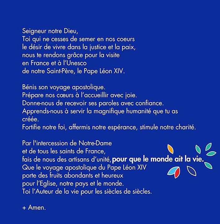 Pri�re pour le voyage du Pape
